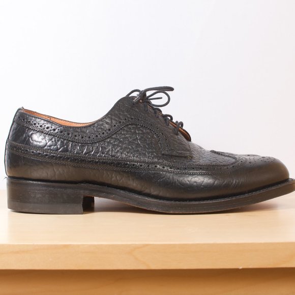 VTG Royal Richmond Wingtip Blucher Men's Shoe 11 EEE Black Bull-Hide 🇨🇦 VGUC - Picture 3 of 8